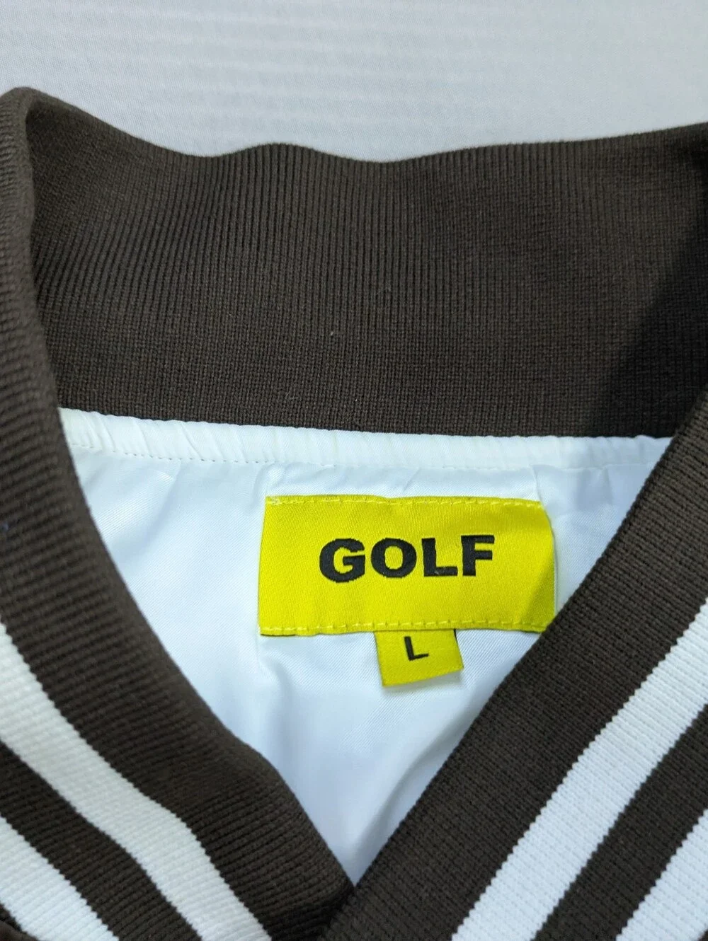 Golf Wang University Satin Bomber Varsity Jacket Size large Brown